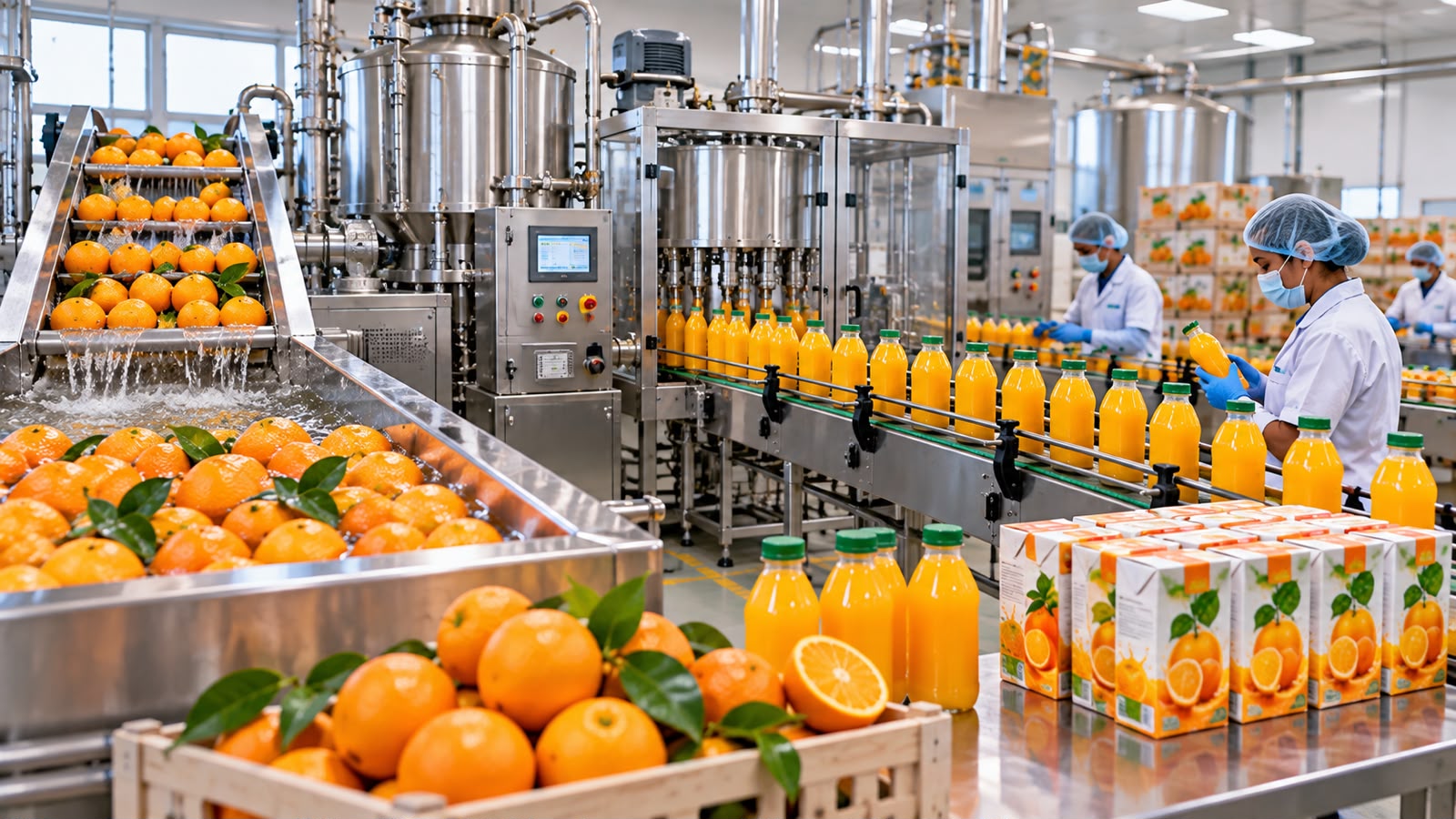 Orange juice processing and packaging facility